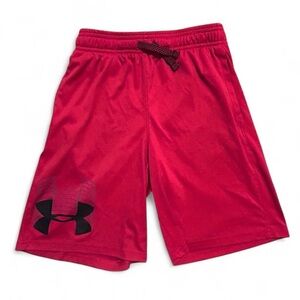 Under Armour Youth Medium Red Athletic Shorts Loose Fit Style 1341128